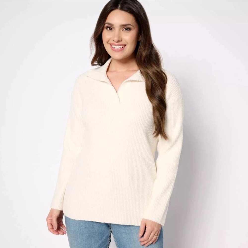Barefoot Dreams CozyChic Cord Ribbed Pullover Large